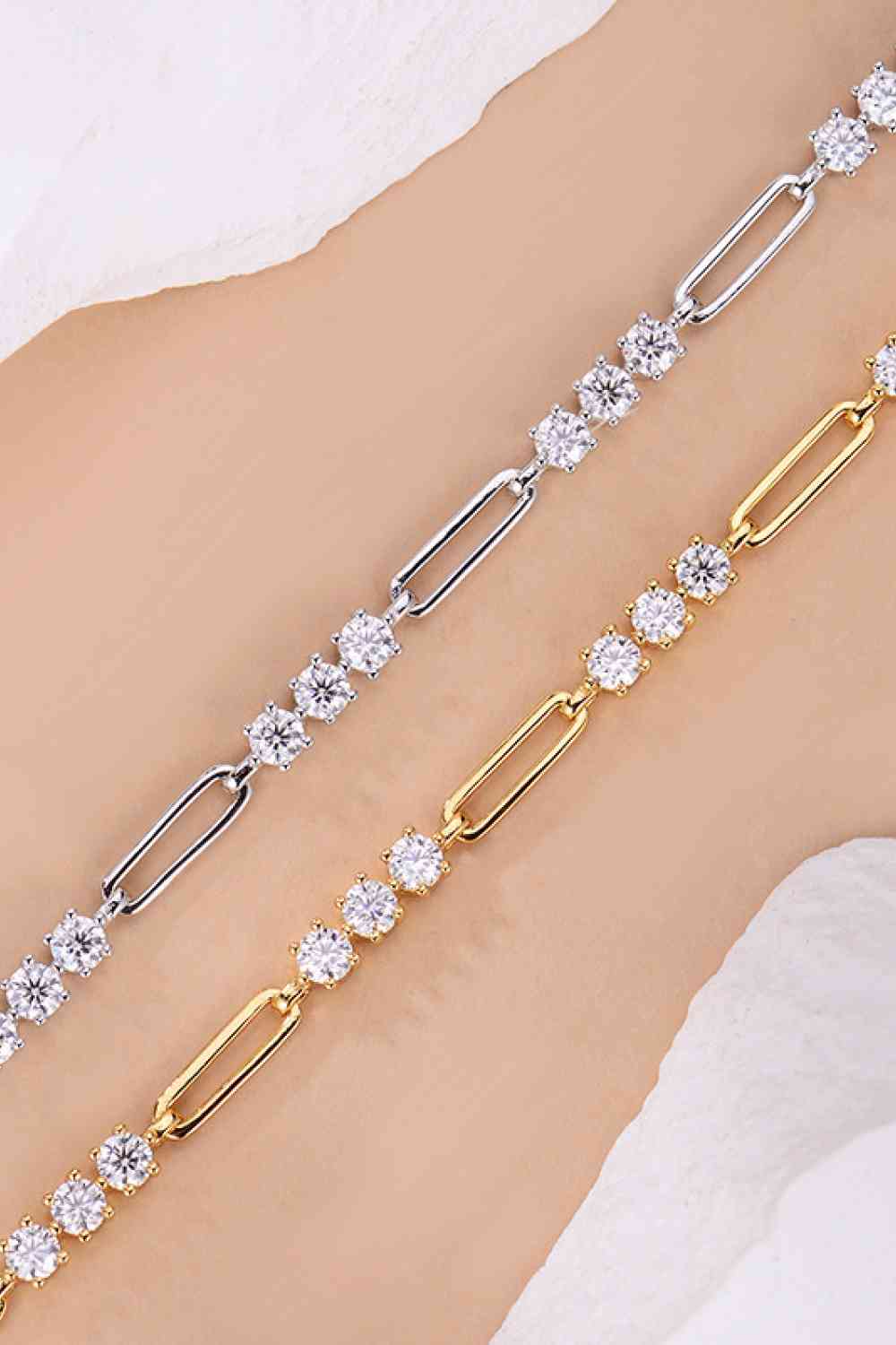 1.8 Carat Moissanite 925 Sterling Silver Bracelet (Silver/Gold)