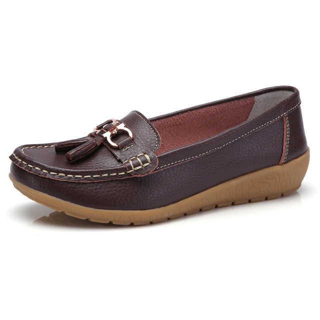 Genuine Leather Lady Loafers