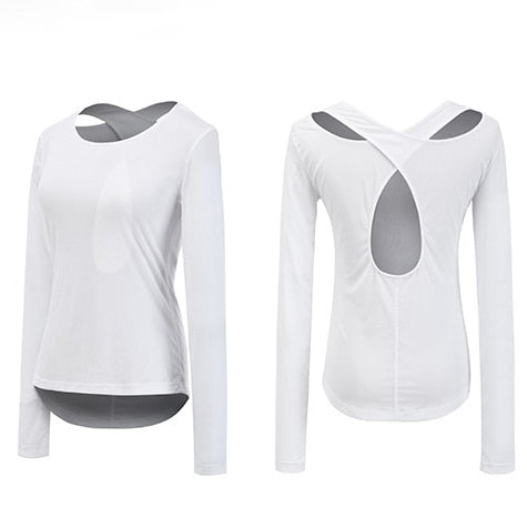 Criss-cross Open Back Long Sleeve Yoga Shirt