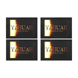 Yahuah-Master of Hosts 01-03 Manteles individuales de diseño 12" x 18" (Juego de 4) 