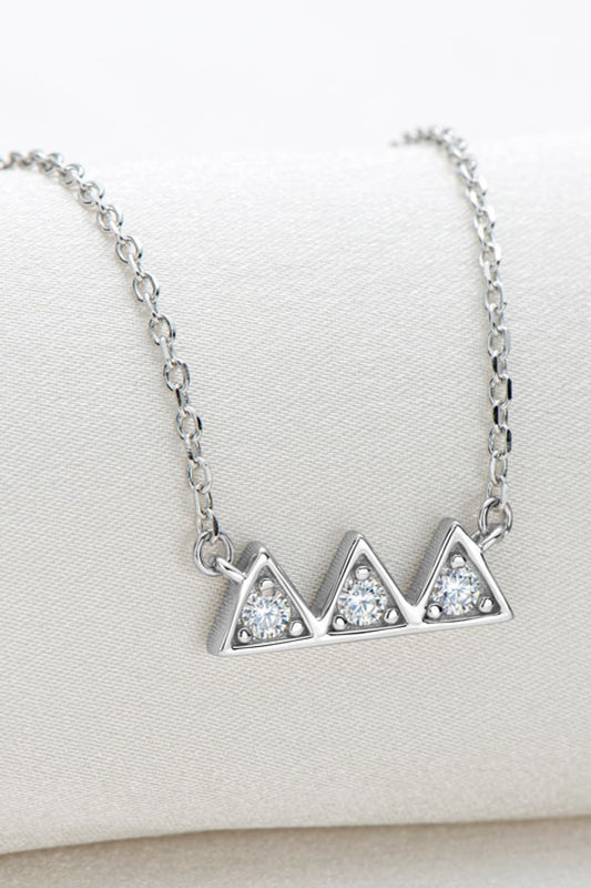 Moissanite Triangle Platinum Plated Necklace