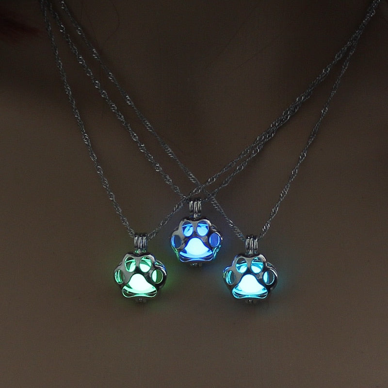 Glow in the Dark Metal Pet Necklace