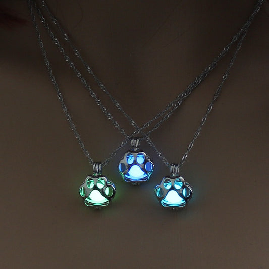 Glow in the Dark Metal Pet Necklace