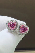 Load image into Gallery viewer, 2 Carat Moissanite Heart Shaped Stud Earrings