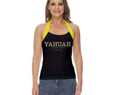 Yahuah-Name sobre todos los nombres 02-02 Top halter básico de diseñador