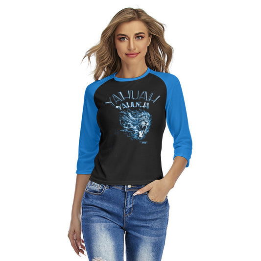 Yahuah Yahusha 01-06 Ladies Designer Slim Fit 3/4 Raglan Sleeve T-shirt