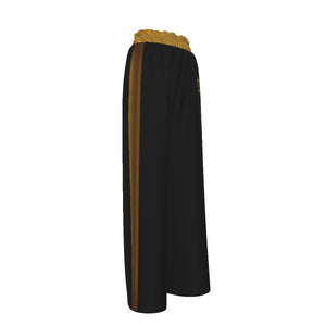 Yahuah-Tree of Life 02-03 Pantalones de pierna ancha de seda sintética de diseñador para mujer 