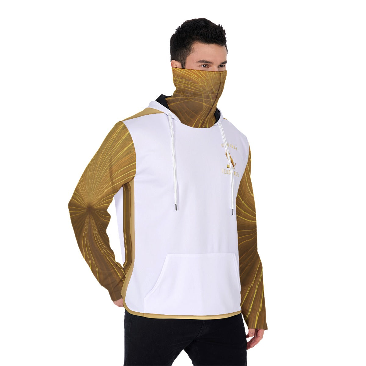 Yahusha-The Lion of Judah 01 Voltage Men's Designer Pullover Hoodie with Face Mask