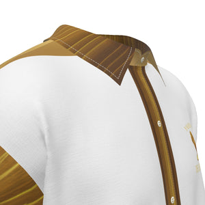 Yahusha-The Lion of Judah 01 Voltaje Camisa de vestir de seda de imitación de manga corta con hombros caídos para hombre 