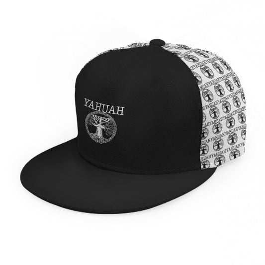 Yahuah-Tree of Life 02-06 Yin Yang Designer Flat Brim Baseball Cap