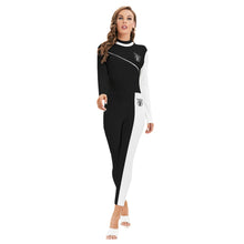 Load image into Gallery viewer, Yahuah-Tree of Life 02-06 Yin Yang Ladies Designer Long Sleeve High Neck Jumpsuit with Zipper (Style 01)