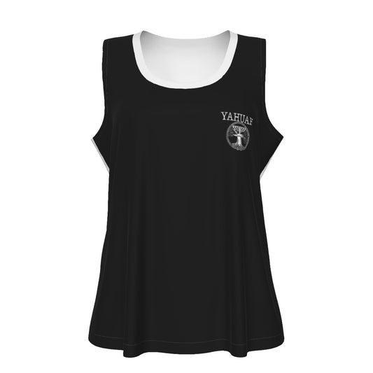 Yahuah-Tree of Life 02-06 Yin Yang Ladies Designer Sleeveless T-shirt (Style 01)