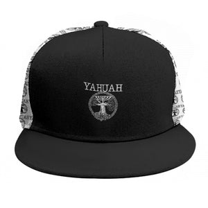 Yahuah-Tree of Life 02-06 Yin Yang Designer Flat Brim Baseball Cap
