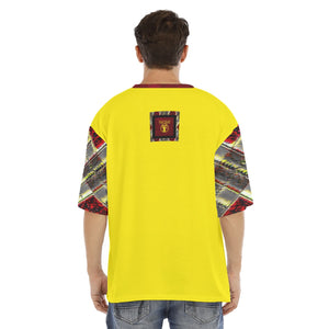 Yahuah Logo 02-02 Camiseta de diseñador con hombros caídos para hombre 