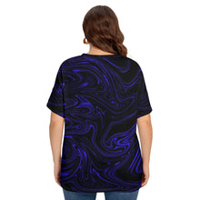 Cargar imagen en el visor de la galería, Yahuah-Tree of Life 02-02 Elect Camiseta de diseñador para mujer con hombros caídos y talla grande con presillas en las mangas 