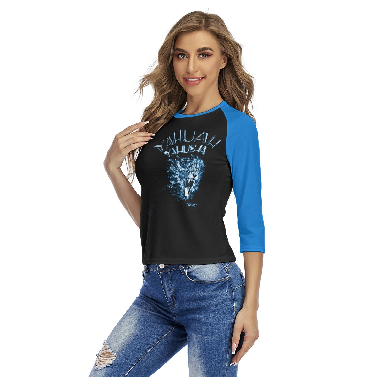 Yahuah Yahusha 01-06 Ladies Designer Slim Fit 3/4 Raglan Sleeve T-shirt