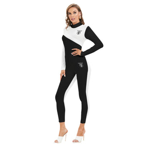 Yahuah-Tree of Life 02-06 Yin Yang Ladies Designer Long Sleeve High Neck Jumpsuit with Zipper (Style 02)
