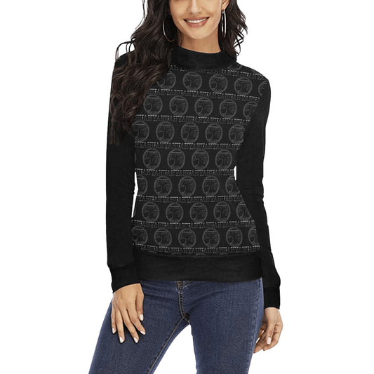 Yahuah-Tree of Life 02-04 Ladies Designer Mock Neck Sweatshirt