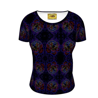 Floral Embosses: Roses 01 Designer Scoop Neck T-shirt