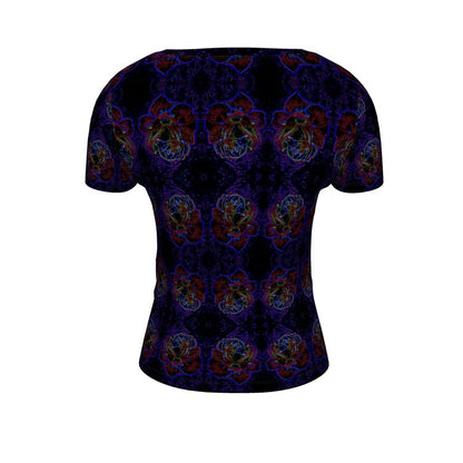 Floral Embosses: Roses 01 Designer Scoop Neck T-shirt