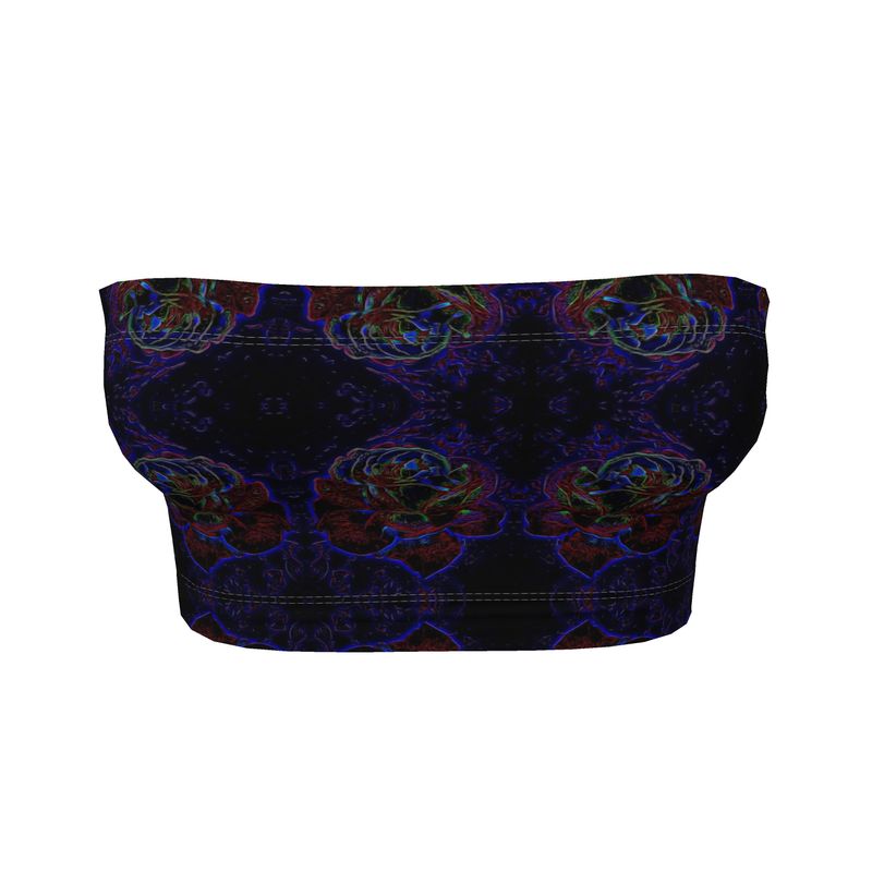 Floral Embosses: Roses 01 Patterned Designer Bandeau Bra