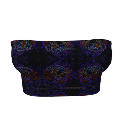 Floral Embosses: Roses 01 Designer Bandeau Top