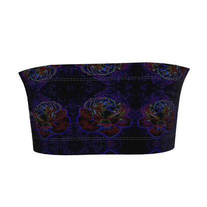 Floral Embosses: Roses 01 Designer Bandeau Top
