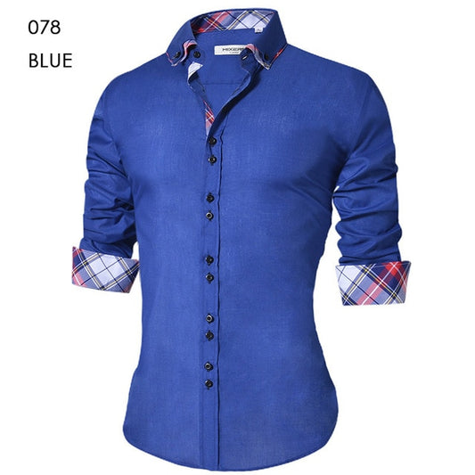 Long Sleeve Slim Fit Button-down Shirt (4 colors)