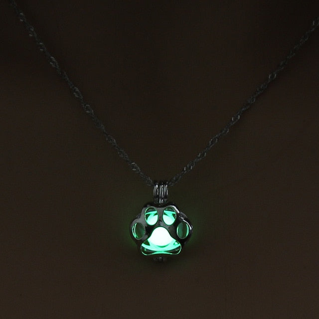 Glow in the Dark Metal Pet Necklace