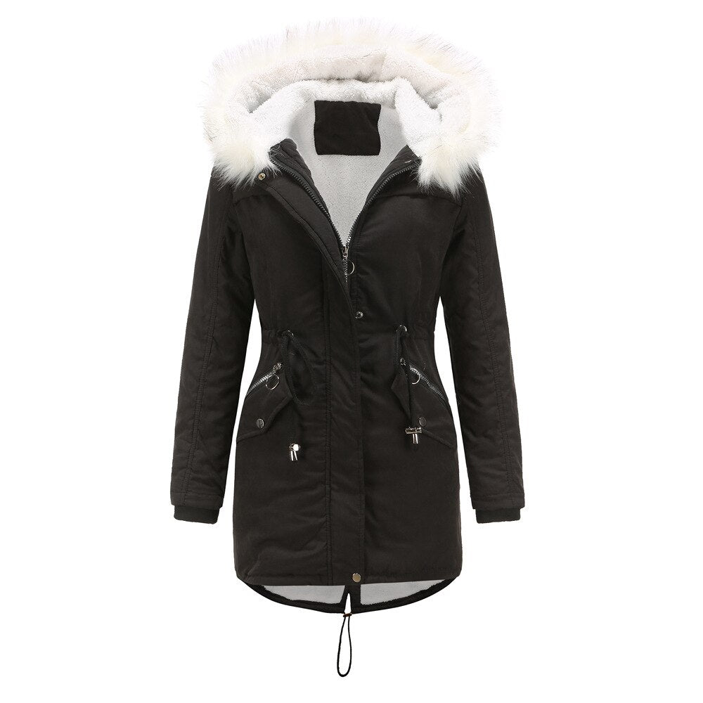 Solid Color Parka Jacket for Women (4 colors)