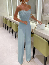 Load image into Gallery viewer, Feather Detailed Tube Top Jumpsuit