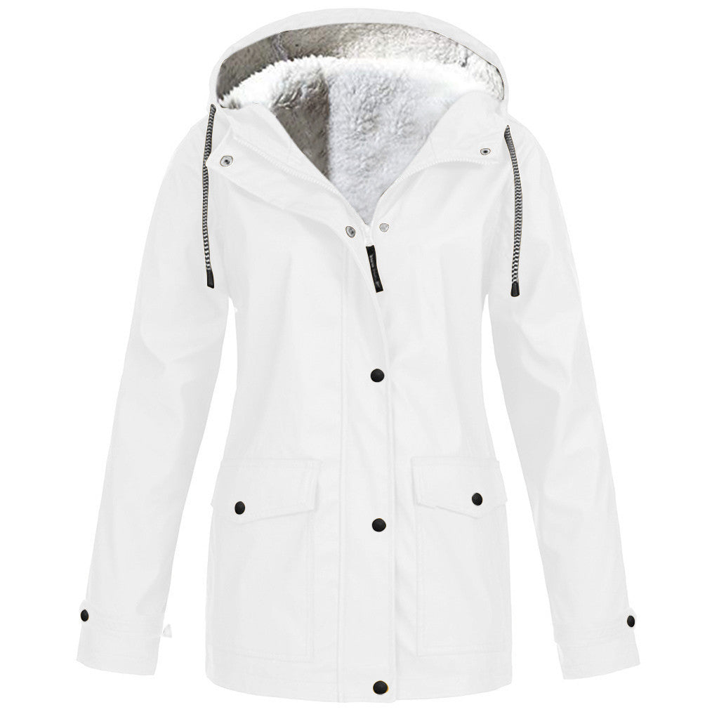 Ladies Plush Lined Rain Jacket (12 colors)