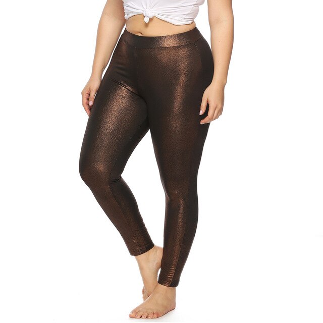 Glossy Casual Plus Size Leggings