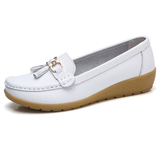 Genuine Leather Lady Loafers