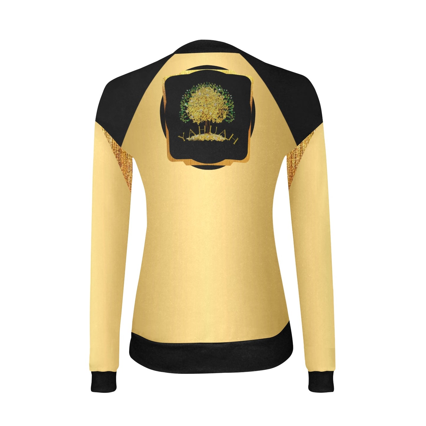 Yahuah-Tree of Life 03-01 Ladies Designer Slim Fit V-neck Sweatshirt