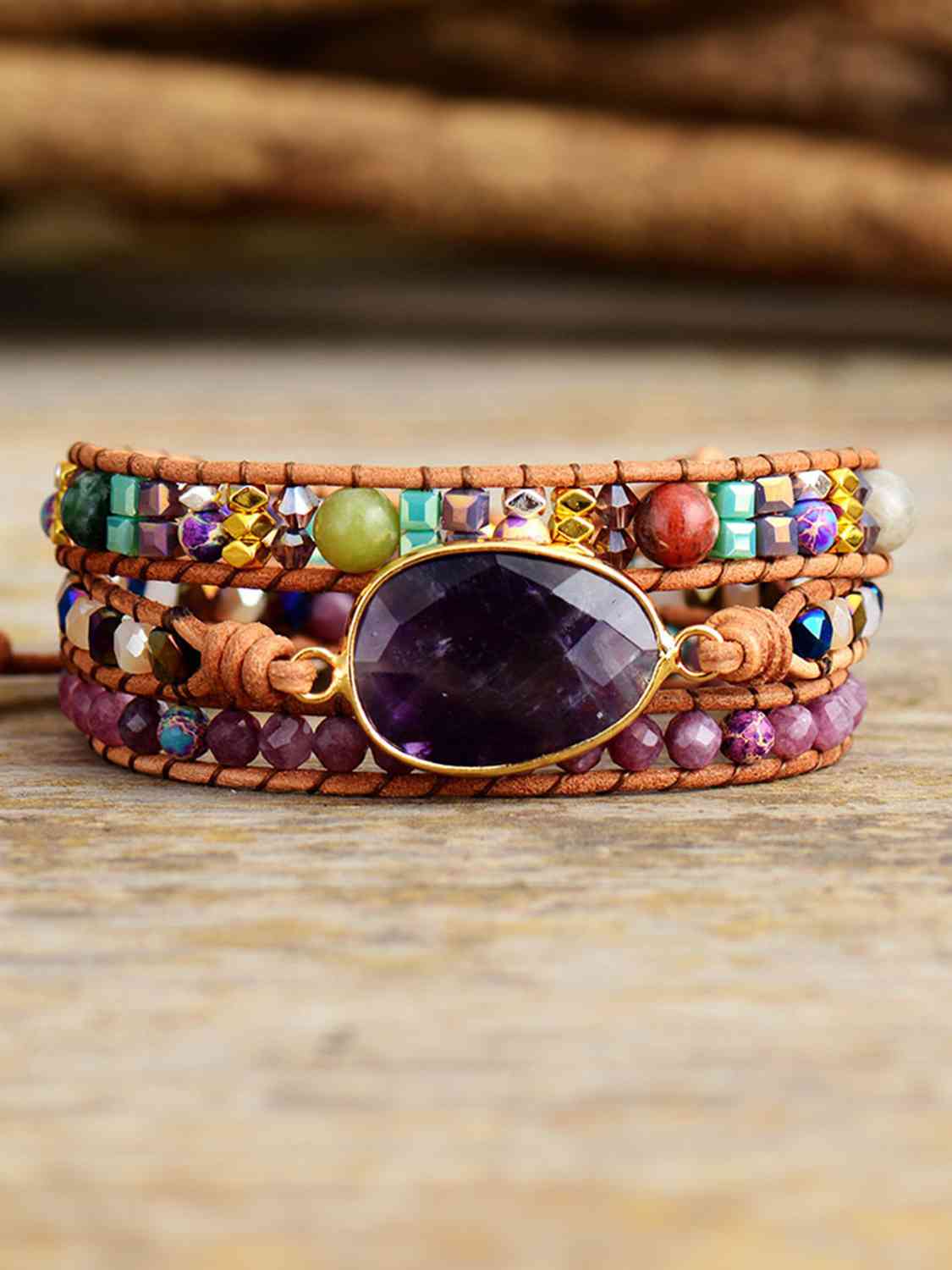 Triple Layer Amethyst Bracelet