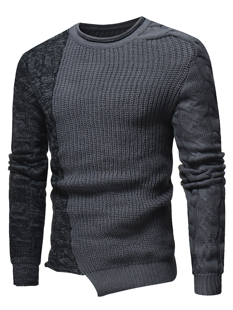 Spliced Raglan Sleeve Men's Sweater