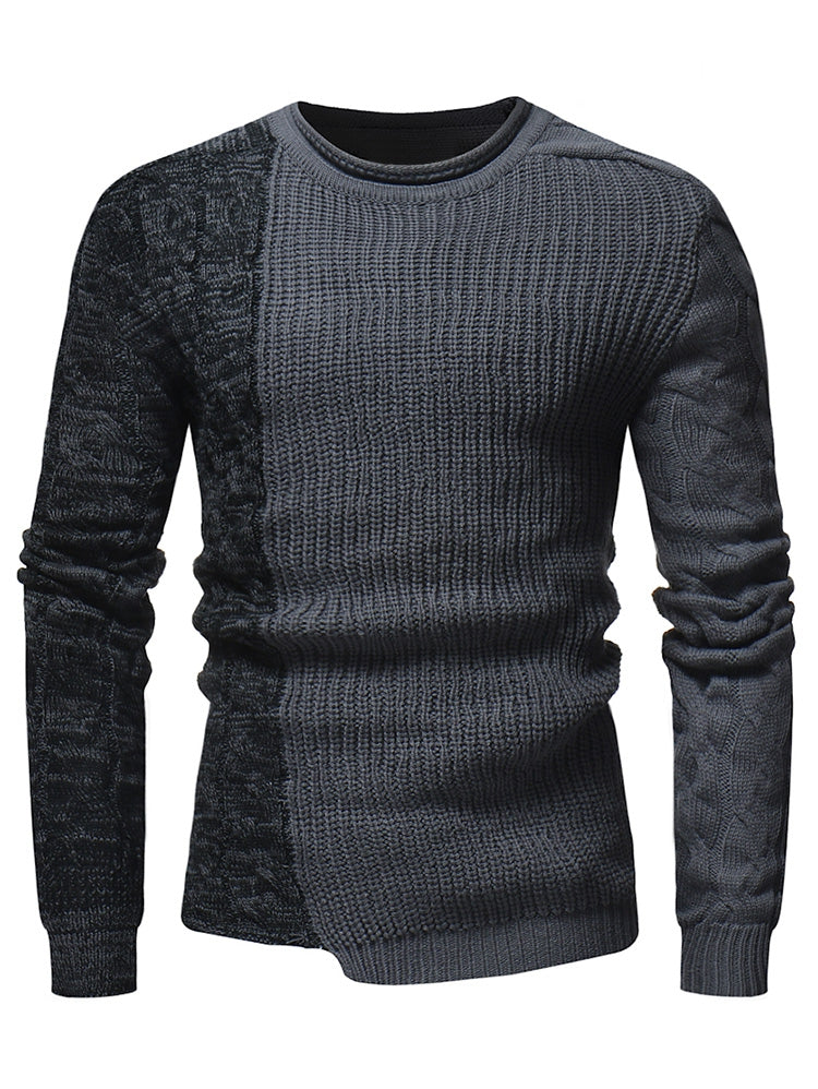 Spliced Raglan Sleeve Men's Sweater