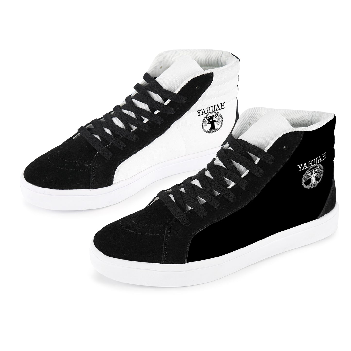 Yahuah-Tree of Life 02-06 Yin Yang Ladies Capricornus High Top Splicing Canvas Shoes