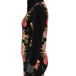 Estampados florales: Roses 06-01 Vestido con capucha de diseñador 