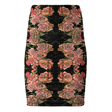 Estampados florales: Minifalda lápiz de diseñador Roses 06-01 
