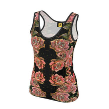 Cargar imagen en el visor de la galería, Estampados florales: Roses 06-01 Camiseta sin mangas con cuello redondo y diseño para mujer 