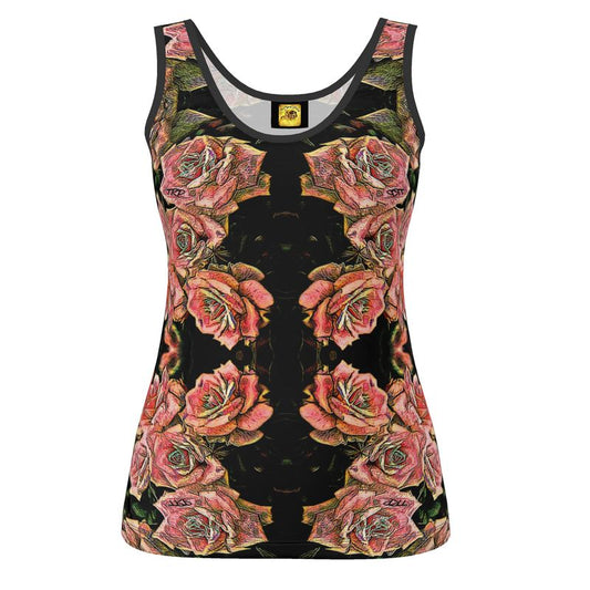 Estampados florales: Roses 06-01 Camiseta sin mangas con cuello redondo y diseño para mujer 