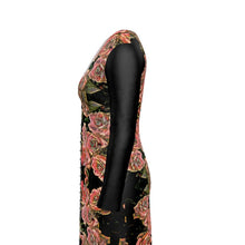 Cargar imagen en el visor de la galería, Estampados florales: Minivestido tipo cárdigan con cuello en V de diseñador Roses 06-01 
