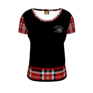 TRP Twisted Patterns 06: Digital Plaid 01-05A Ladies Designer Scoop Neck T-shirt