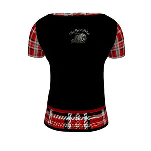 TRP Twisted Patterns 06: Digital Plaid 01-05A Ladies Designer Scoop Neck T-shirt