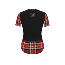 Load image into Gallery viewer, TRP Twisted Patterns 06: Digital Plaid 01-05A Ladies Designer V-neck Slim Fit Jersey T-shirt