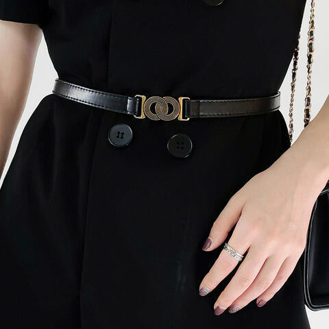 Alloy Buckle PU Leather Belt