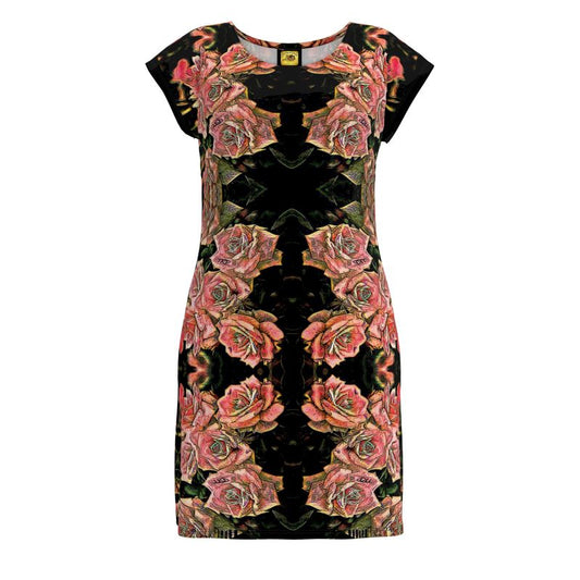 Floral Embosses: Roses 06-01 Designer Tunic T-shirt Dress