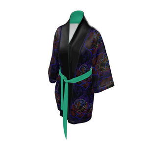 Estampados florales: Roses 01 Kimono Komon de diseñador para mujer estampado 